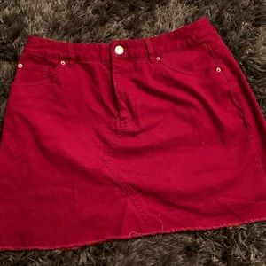 Red mini skirt